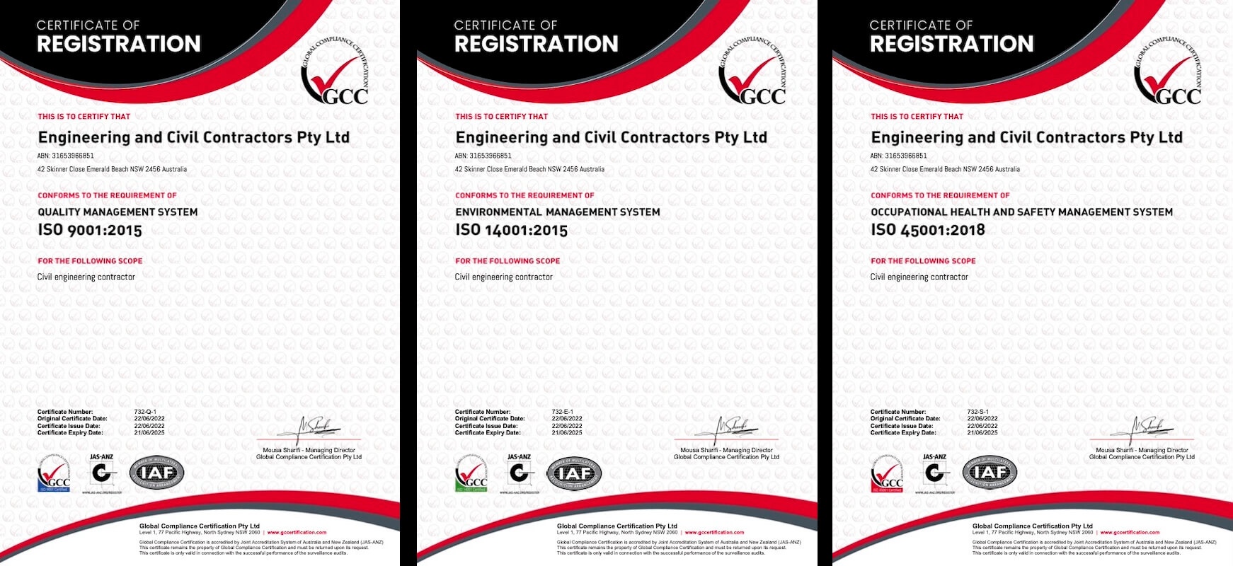 ISO Certifications for Quality, Environment, and Safety (ISO 9001, 14001, and 45001)